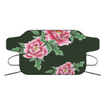 Japanese Peony Print Car Windshield Snow Cover
