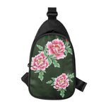 Japanese Peony Print Chest Bag