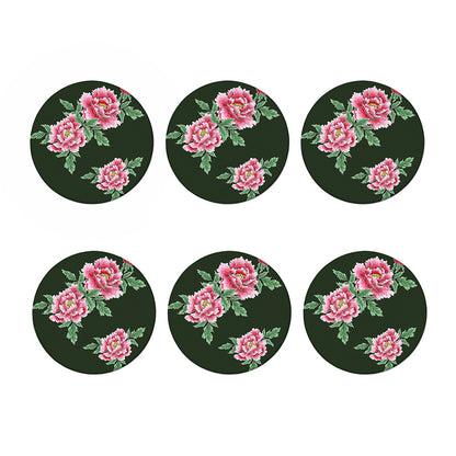 Japanese Peony Print Coaster Set