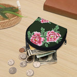 Japanese Peony Print Coin Purse