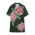Japanese Peony Print Cotton Hawaiian Shirt