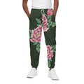 Japanese Peony Print Cotton Sweatpants