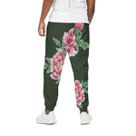 Japanese Peony Print Cotton Pants