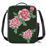 Japanese Peony Print Crossbody Lunch Bag