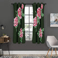 Japanese Peony Print Grommet Curtain Panels