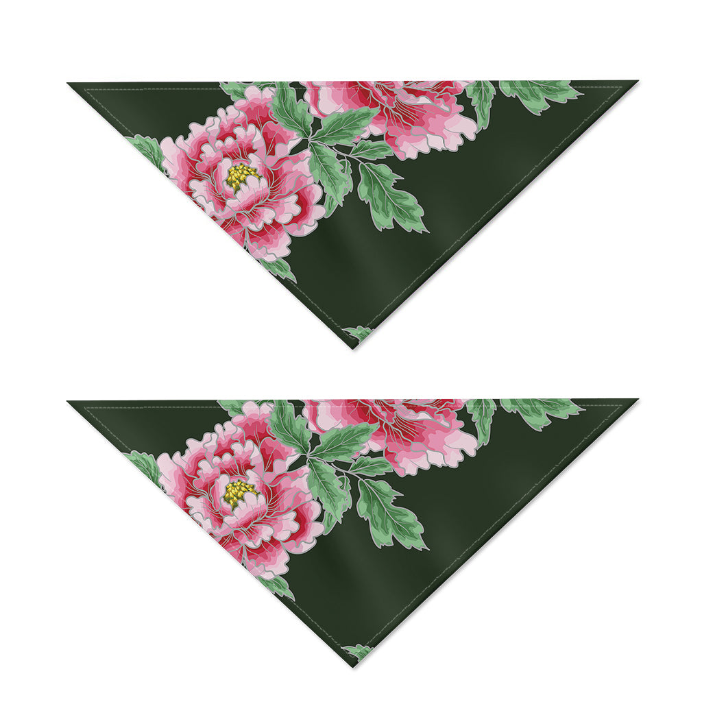 Japanese Peony Print Dog Bandana