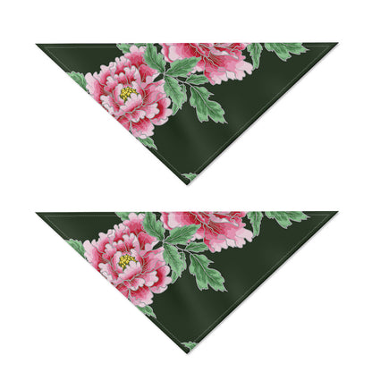 Japanese Peony Print Dog Bandana