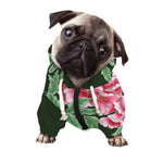 Japanese Peony Print Dog Zip Up Hoodie