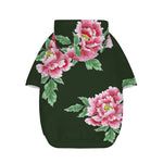 Japanese Peony Print Dog Zip Up Hoodie