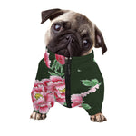 Japanese Peony Print Dog Zip Up Jacket