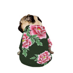 Japanese Peony Print Dog Zip Up Jacket