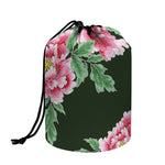 Japanese Peony Print Drawstring Makeup Bag