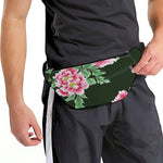 Japanese Peony Print Fanny Pack