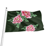 Japanese Peony Print Flag