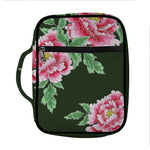 Japanese Peony Print Front Pocket Bible Bag