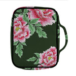 Japanese Peony Print Front Pocket Bible Bag