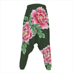 Japanese Peony Print Hammer Pants