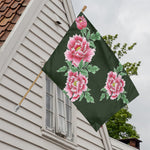 Japanese Peony Print House Flag