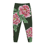 Japanese Peony Print Jogger Pants