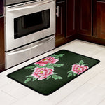 Japanese Peony Print Kitchen Mat