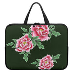 Japanese Peony Print Laptop Sleeve With Handle
