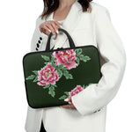 Japanese Peony Print Laptop Sleeve With Handle