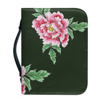 Japanese Peony Print Leather Bible Cover