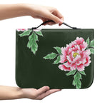 Japanese Peony Print Leather Bible Cover