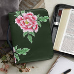 Japanese Peony Print Leather Bible Cover
