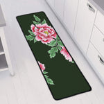 Japanese Peony Print Long Kitchen Mat