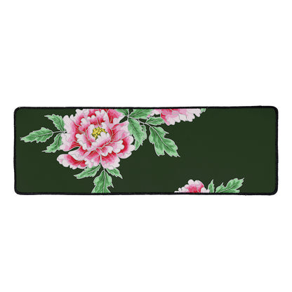 Japanese Peony Print Long Kitchen Mat