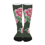 Japanese Peony Print Long Socks