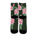 Japanese Peony Print Long Socks