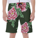 Japanese Peony Print Men's Beach Shorts