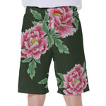 Japanese Peony Print Men's Beach Shorts