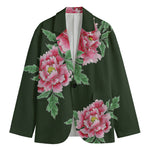Japanese Peony Print Men's Blazer