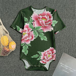 Japanese Peony Print Men's Bodysuit