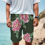 Japanese Peony Print Men's Cargo Shorts