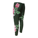 Japanese Peony Print Men's Compression Pants