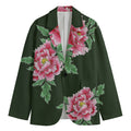 Japanese Peony Print Men's Cotton Blazer