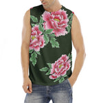 Japanese Peony Print Men's Fitness Tank Top