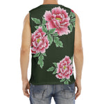 Japanese Peony Print Men's Fitness Tank Top