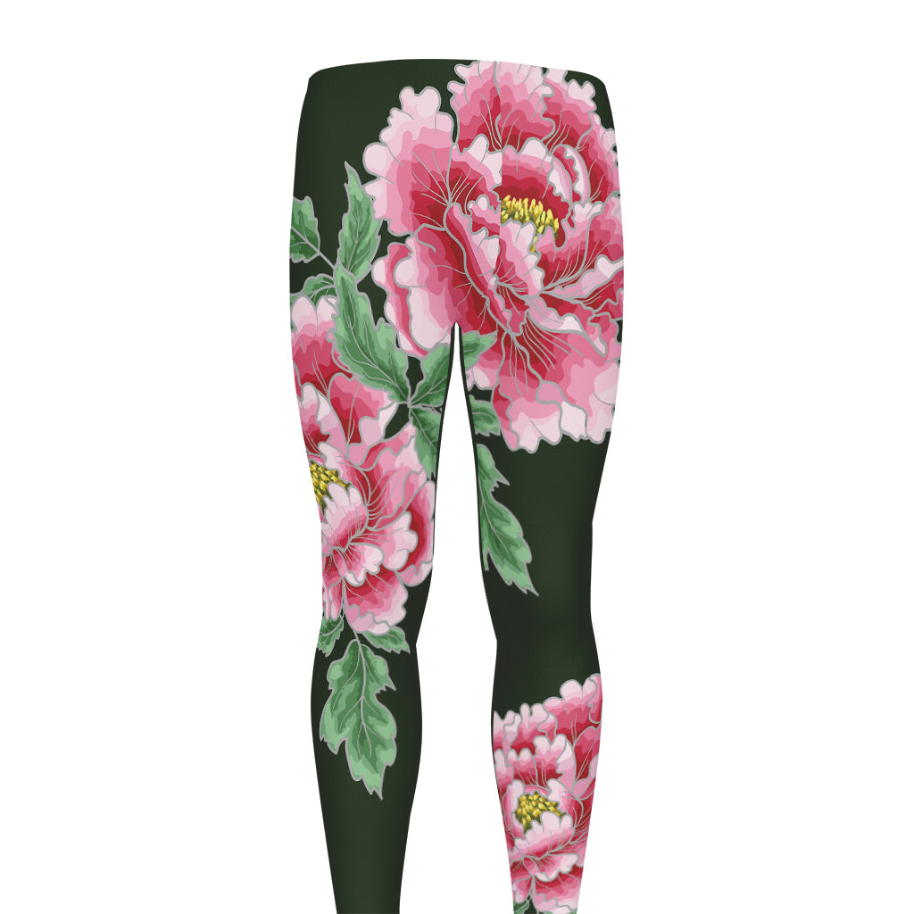 Japanese Peony Print Men's leggings