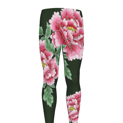 Japanese Peony Print Men's leggings