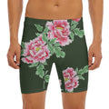 Japanese Peony Print Men's Long Boxer Briefs