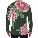 Japanese Peony Print Men's Long Sleeve T-Shirt
