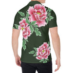 Japanese Peony Print Men's Shirt