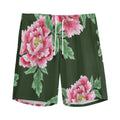 Japanese Peony Print Men's Athletic Shorts