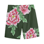 Japanese Peony Print Men's Sports Shorts