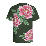 Japanese Peony Print Men's Sports T-Shirt